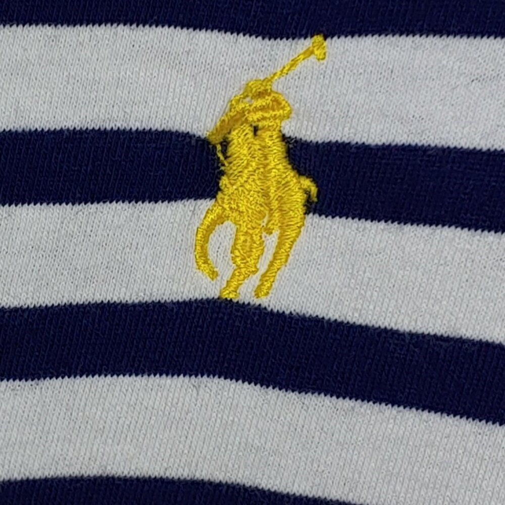 Ralph Lauren Sport Short Sleeves Stripe Embroidered Crew Neck Shirt Sz XL Black - Picture 3 of 5